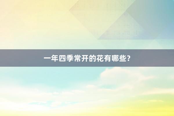 一年四季常开的花有哪些？