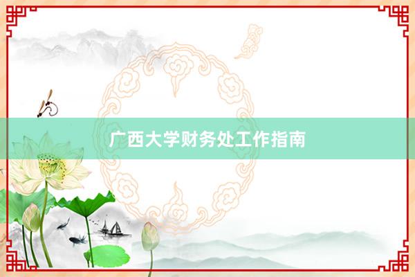 广西大学财务处工作指南